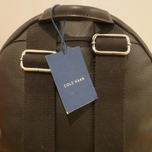 COLE HAAN WAYLAND BROWN LEATHER PEBBLED BACKPACK - Picture 4 of 8
